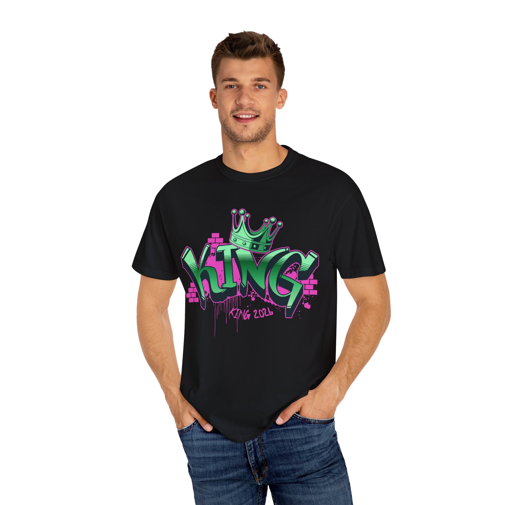 Scorpionn KING Garment-Dyed Graphic T-Shirt, Cool Streetwear, Unisex Tee, Perfect for Kings, Trendy Gift for Him/Her, Casual Style Shirt, Birthday Apparel