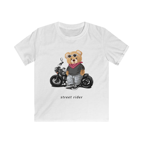 Casual Kids Shirt, Street Rider T-Shirt, Animal Graphic Tee, Gifts for Young Bikers, Birthday Outfit