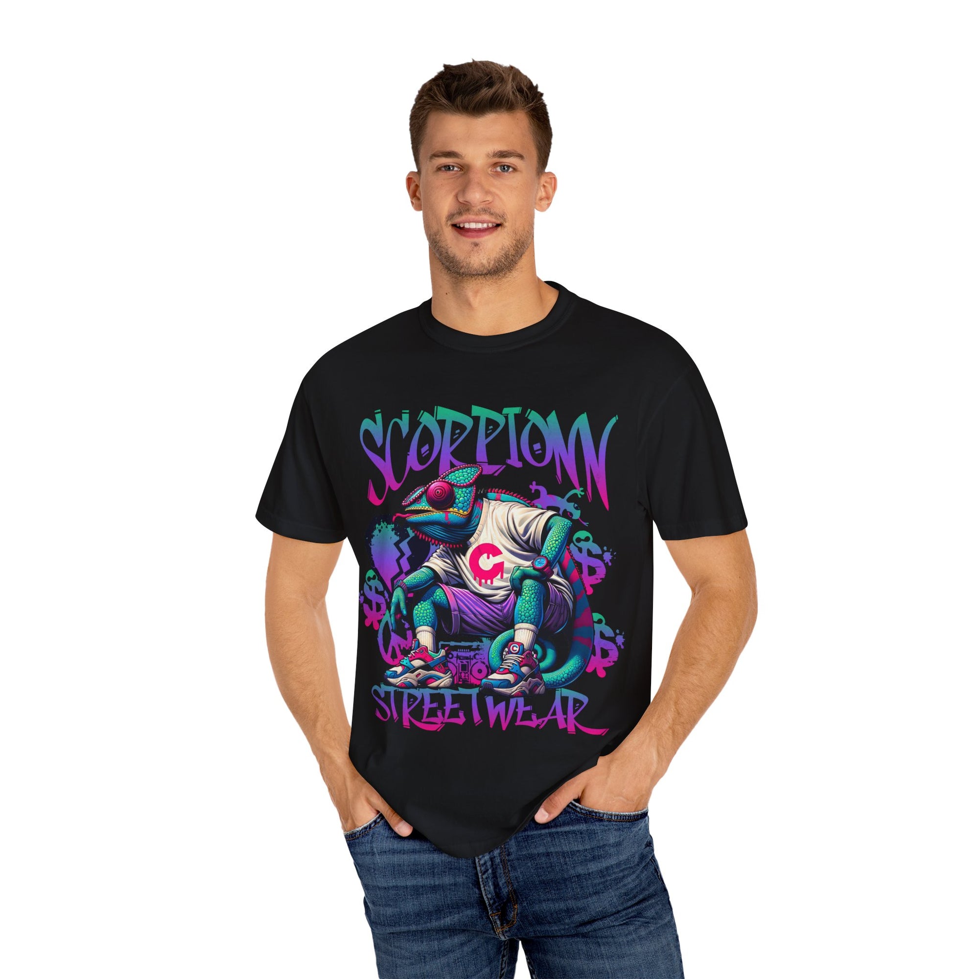 Scorpion Design, Vibrant Streetwear T-Shirt Featuring  Unisex Graphic Tee, Cool Urban Fashion, Gift for Teens, Street Style Apparel