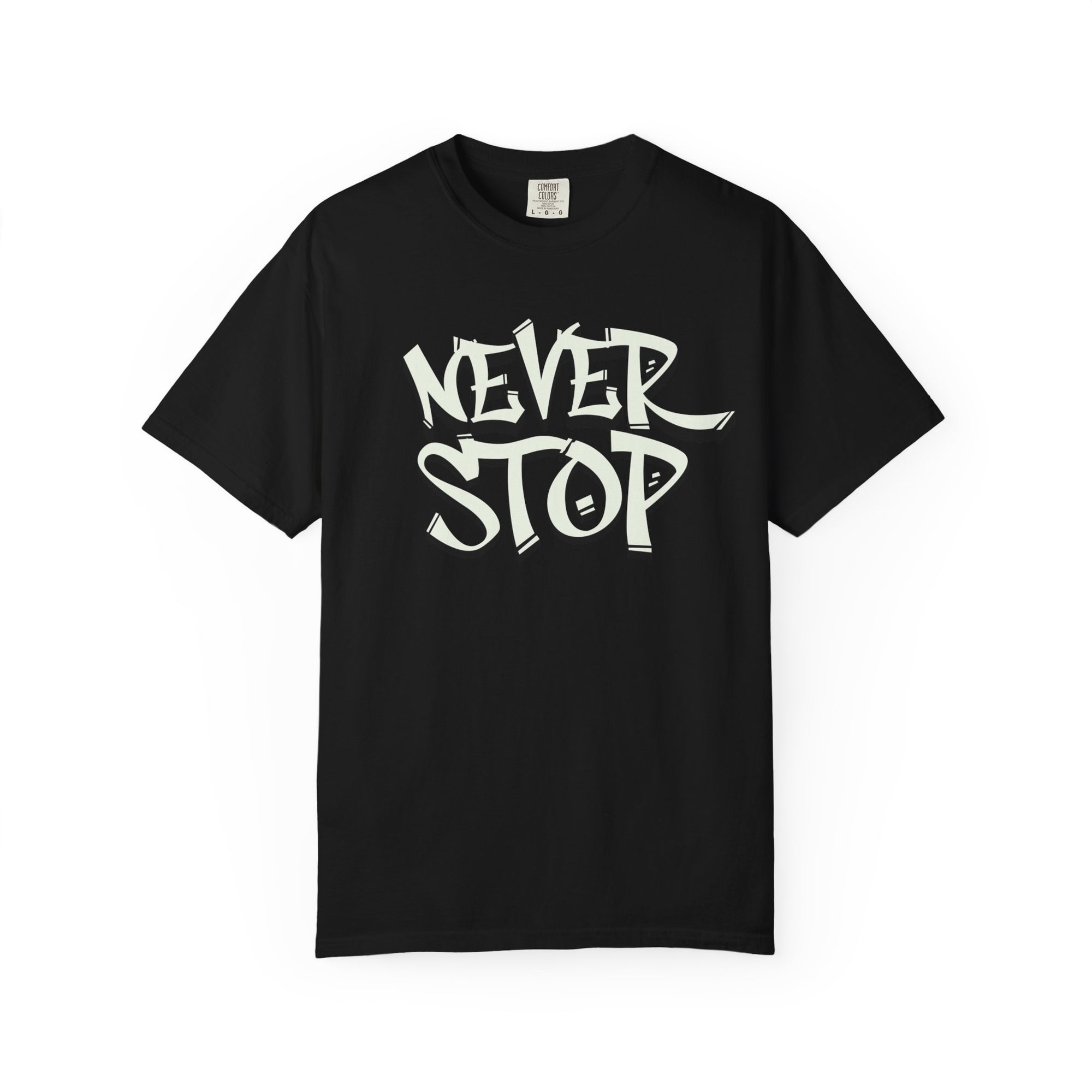 Cool Funky Gorilla T-shirt - Never Stop, Unisex Graphic Tee, Perfect for Music Lovers, Gift for Friends, Streetwear Style