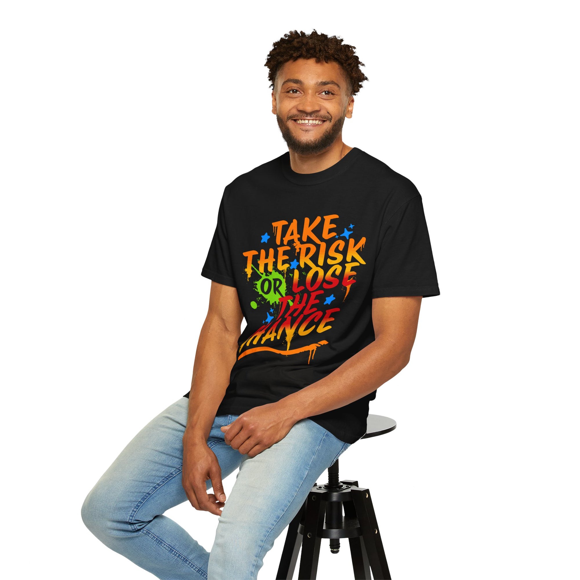 Take the Risk or Lose the Chance Bold Inspirational T-Shirt for Dreamers
