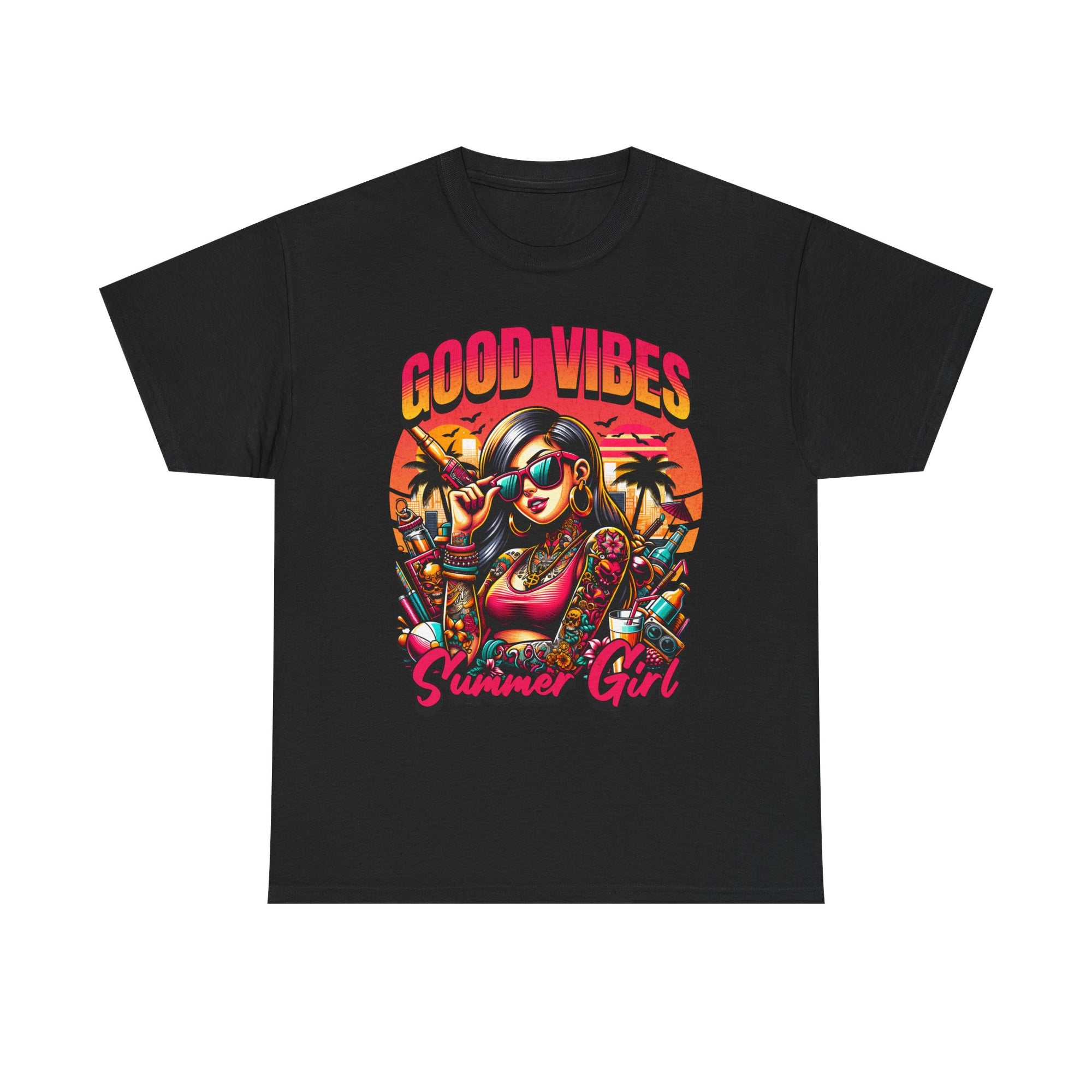 Good Vibes Summer Girl Tee, Unisex Cotton T-Shirt, Trendy Summer Apparel, Casual Beachwear, Fun Gift for Friends, Vacation Outfit
