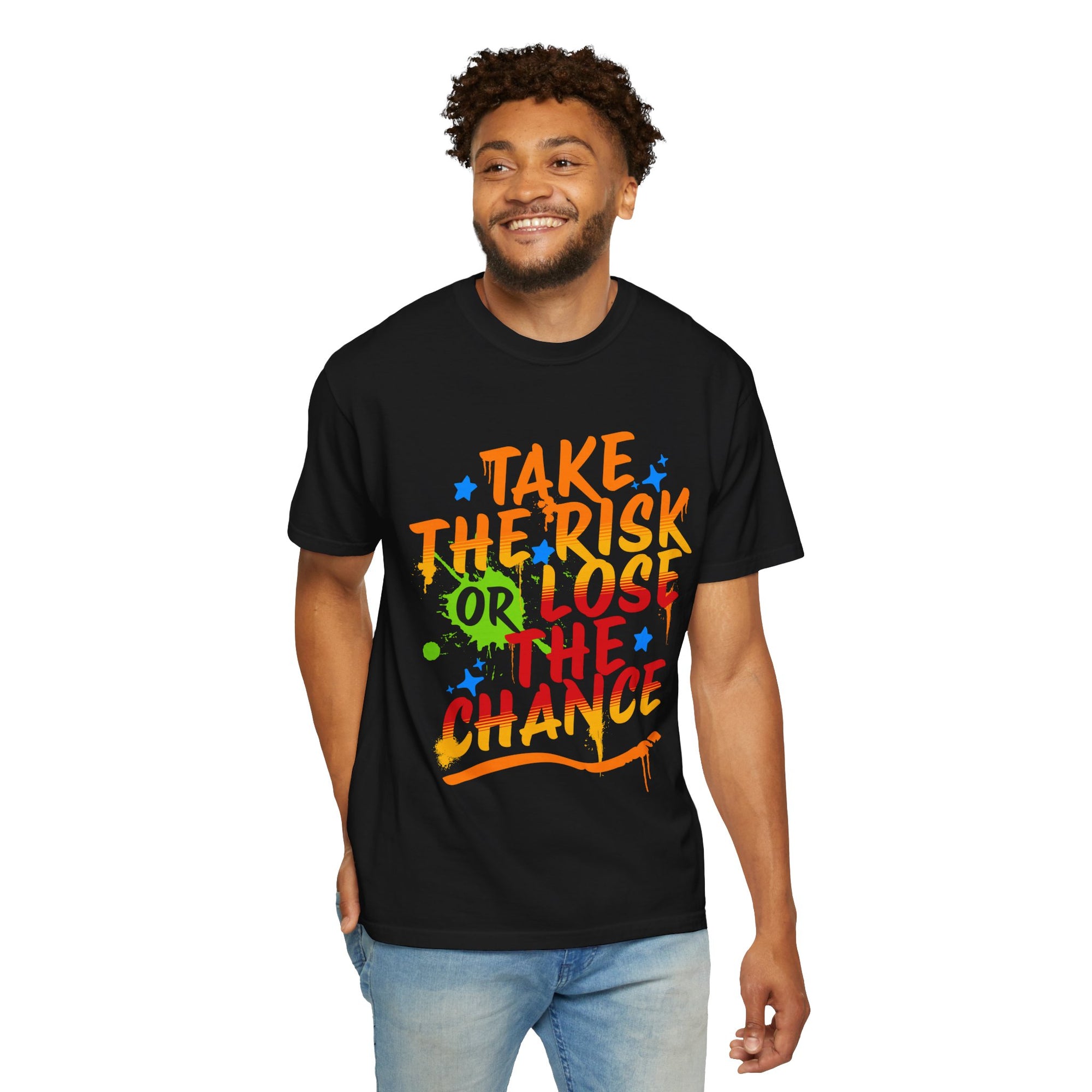 Take the Risk or Lose the Chance Bold Inspirational T-Shirt for Dreamers