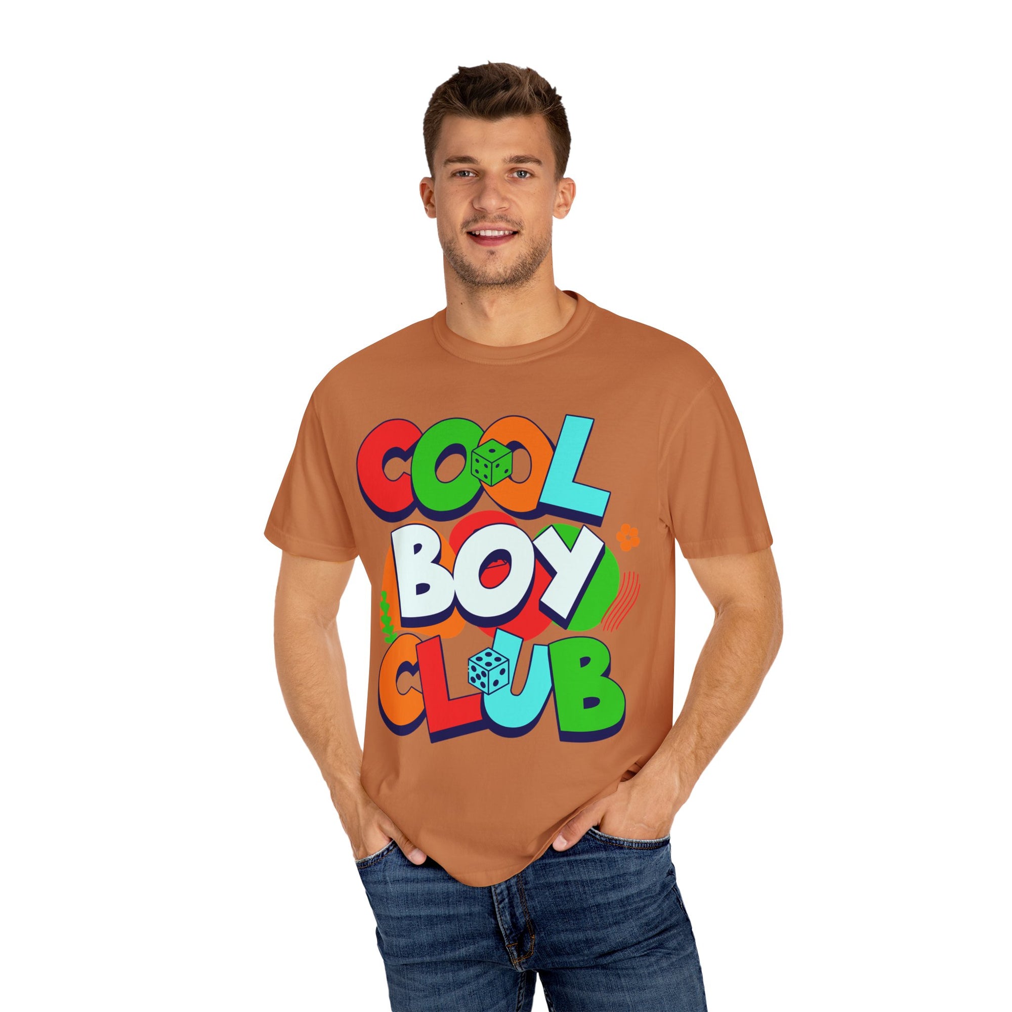 Cool Boy Club Unisex Garment-Dyed T-shirt, Trendy Tee, Youth Apparel, Gift for Kids, Summer Fashion, Graphic Top