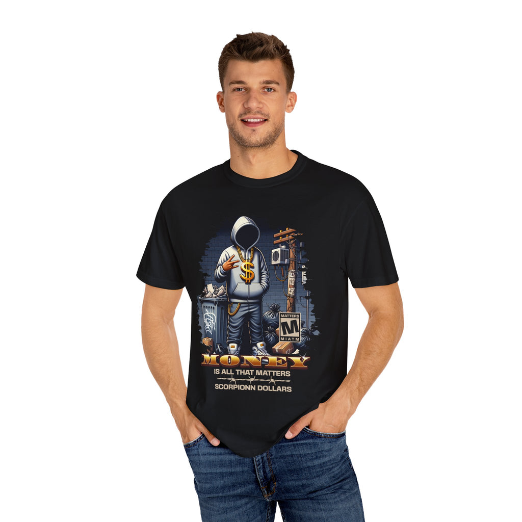 Money Matters T-Shirt, Unisex Garment-Dyed Tee, Casual Streetwear, Gift for Gamers, Birthday Present, Trendy Graphic Tee
