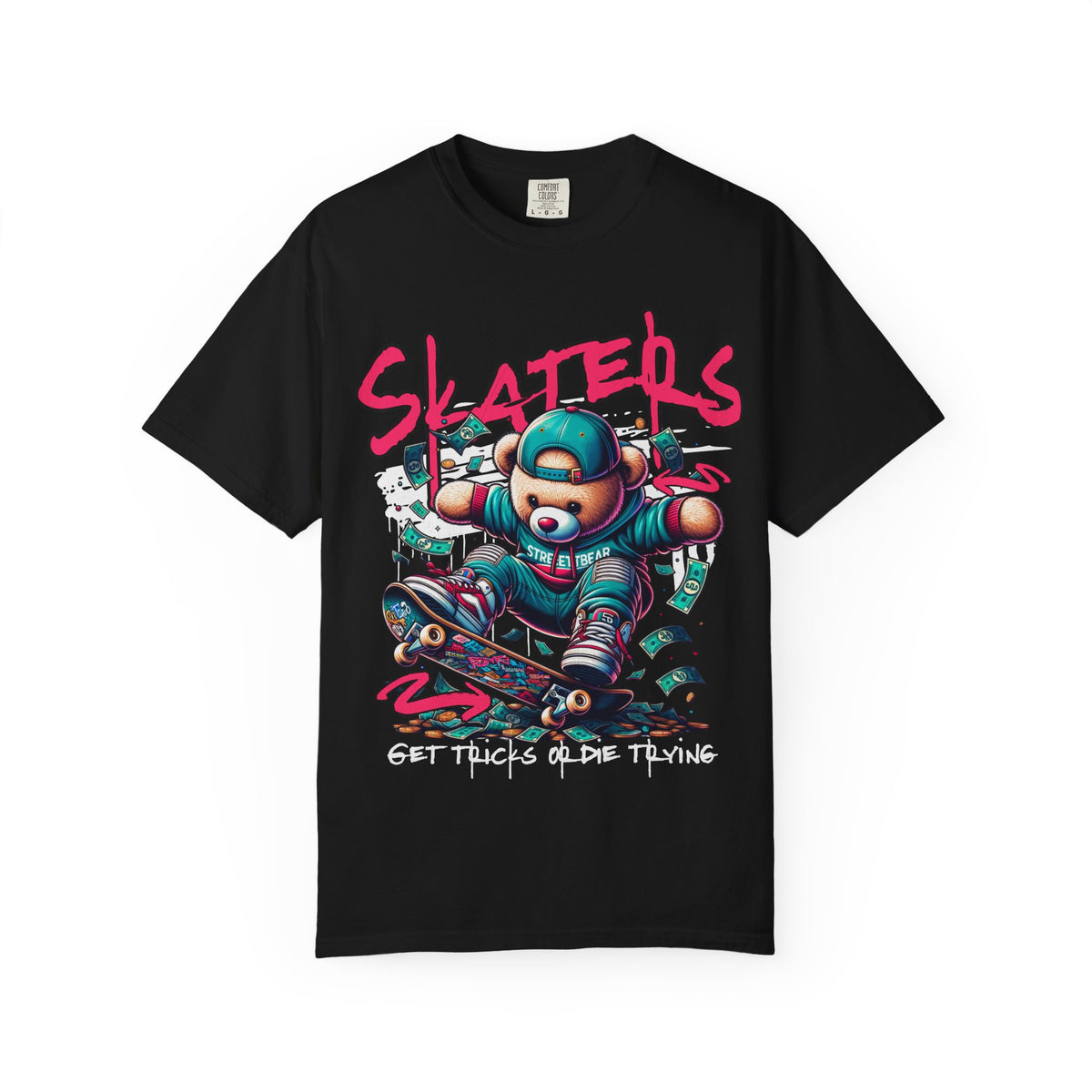 Skater Bear Graphic Tee, Retro Skate T-Shirt, Unisex Casual Wear
