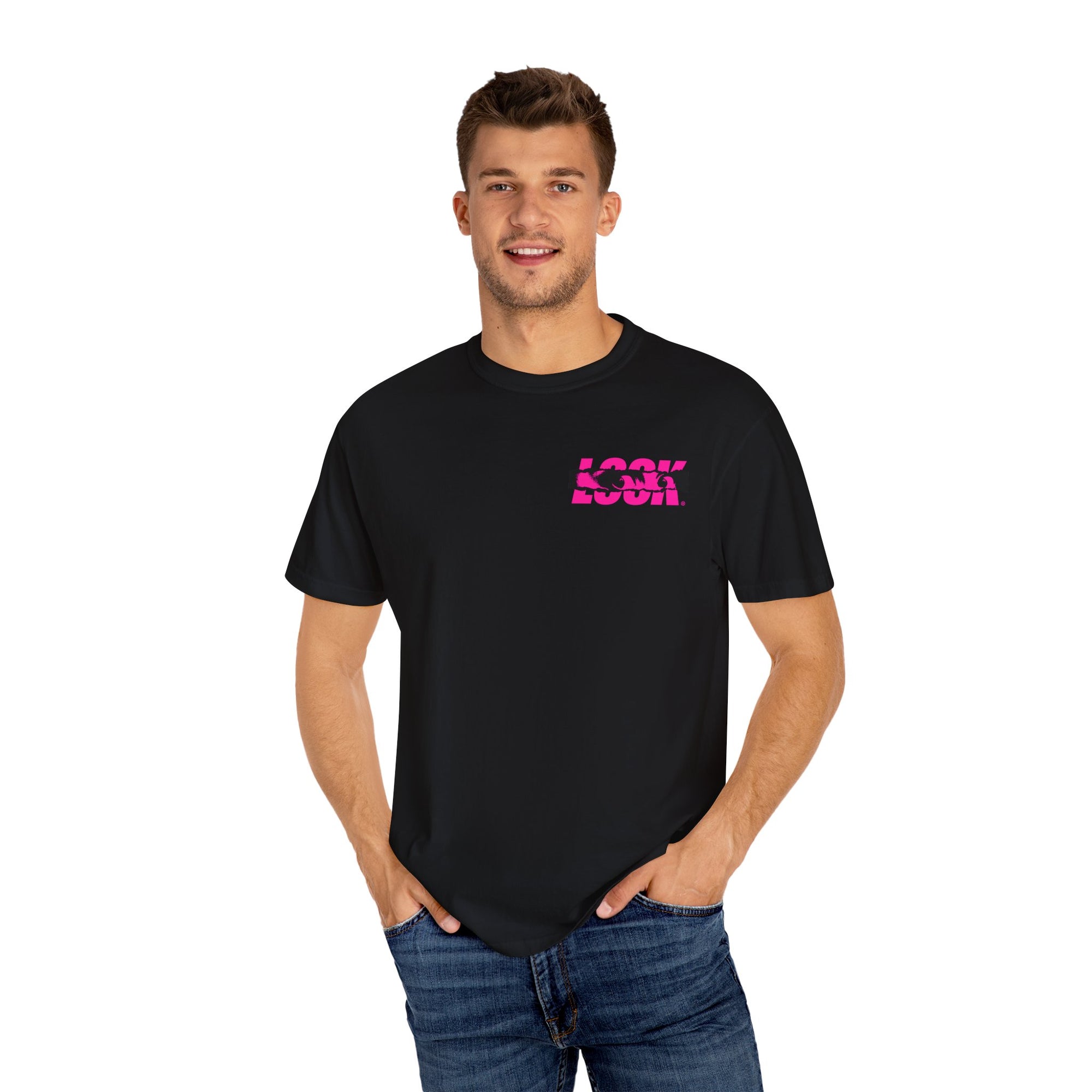 Look Graphic Unisex Garment-Dyed T-Shirt, Trendy Streetwear