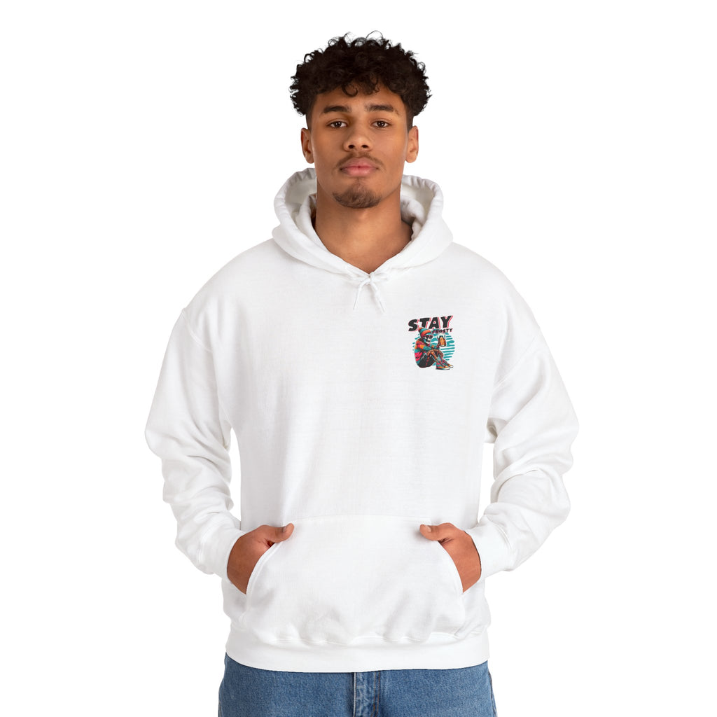 Cozy Graphic Hoodie with 'STAY' Design, Unisex Pullover Sweatshirt