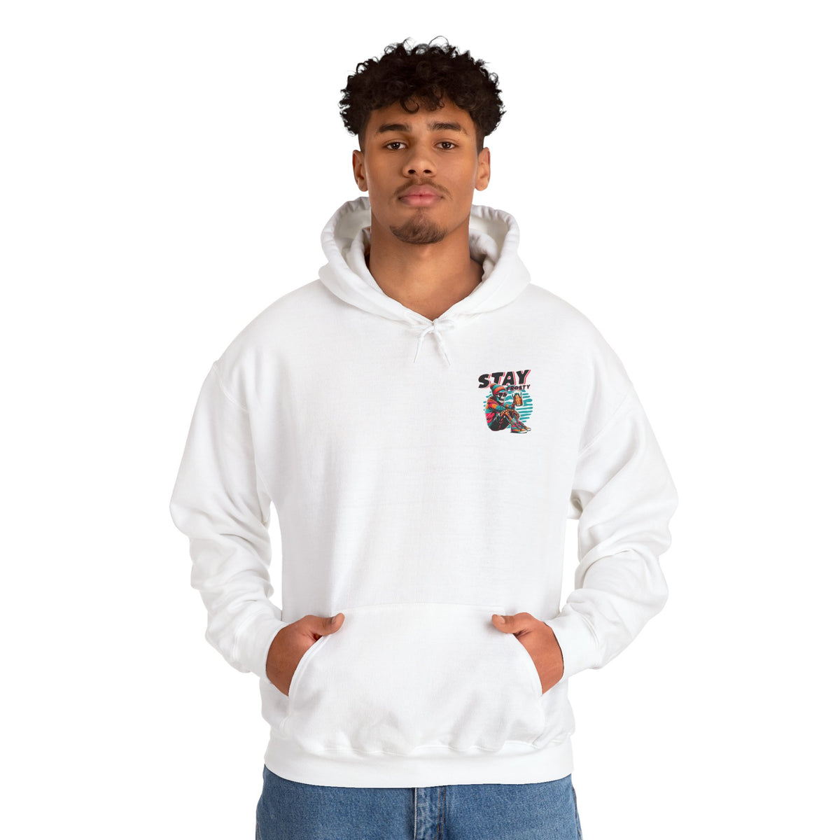 Cozy Graphic Hoodie with 'STAY' Design, Unisex Pullover Sweatshirt