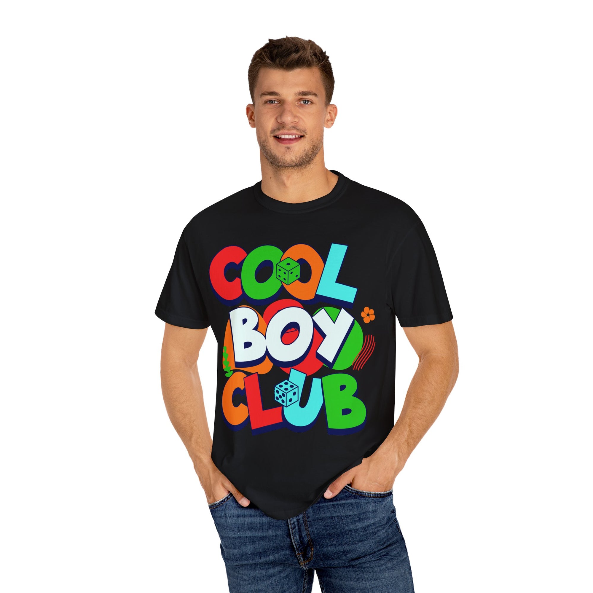 Cool Boy Club Unisex Garment-Dyed T-shirt, Trendy Tee, Youth Apparel, Gift for Kids, Summer Fashion, Graphic Top
