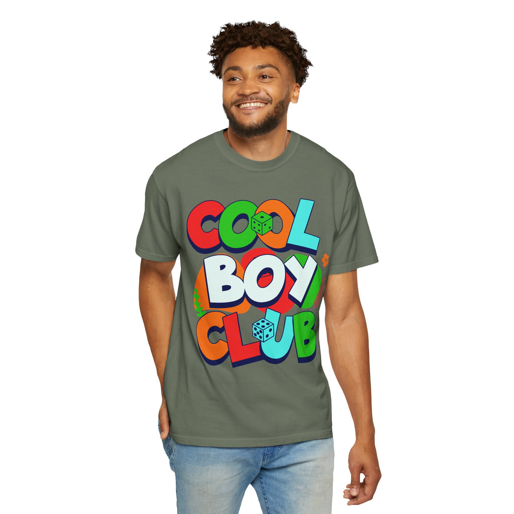 Cool Boy Club Unisex Garment-Dyed T-shirt, Trendy Tee, Youth Apparel, Gift for Kids, Summer Fashion, Graphic Top