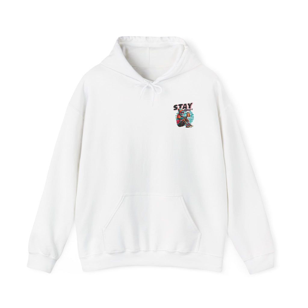 Cozy Graphic Hoodie with 'STAY' Design, Unisex Pullover Sweatshirt