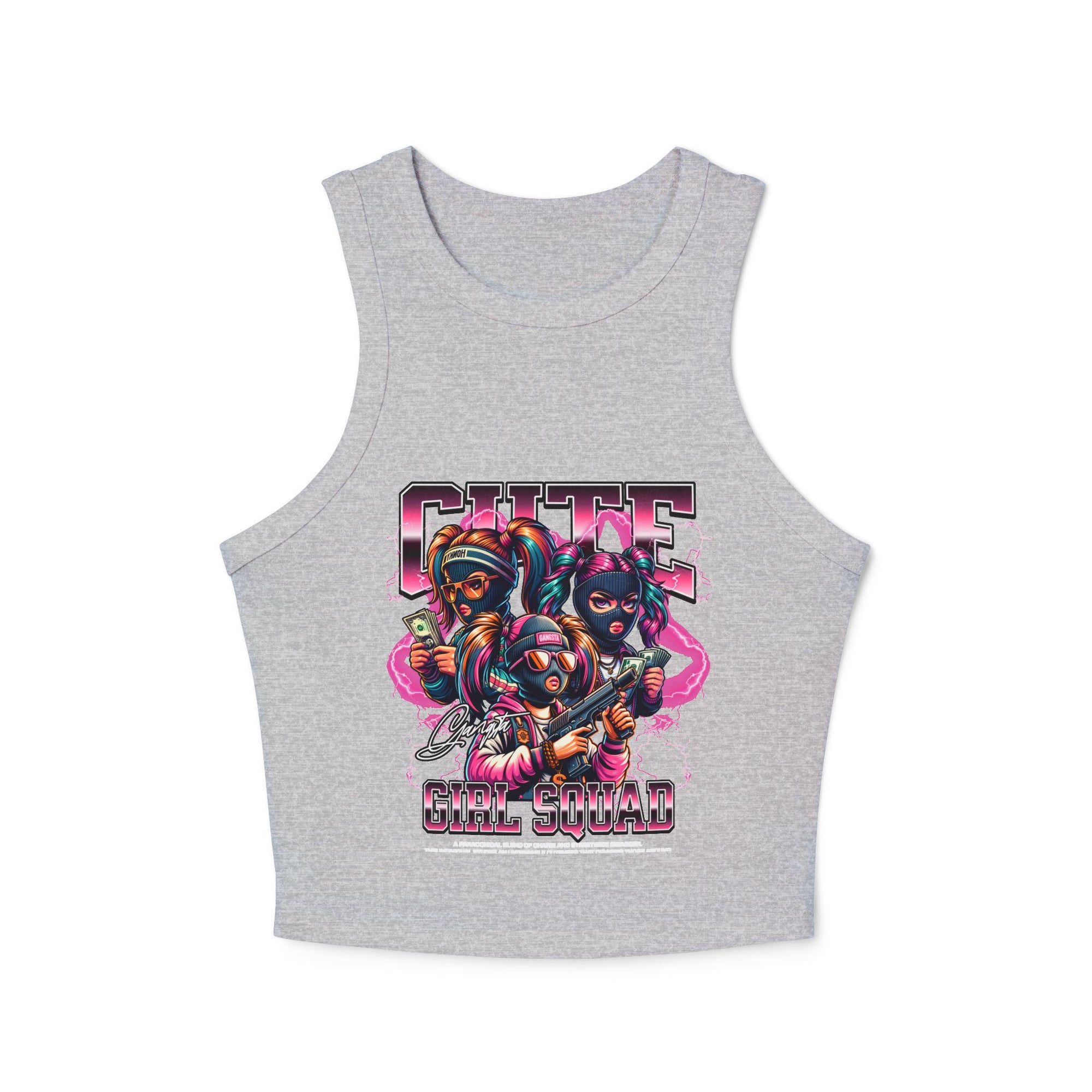 Cute Girl Squad Crop Top – Anime Style Graphic Tank – Women's Streetwear