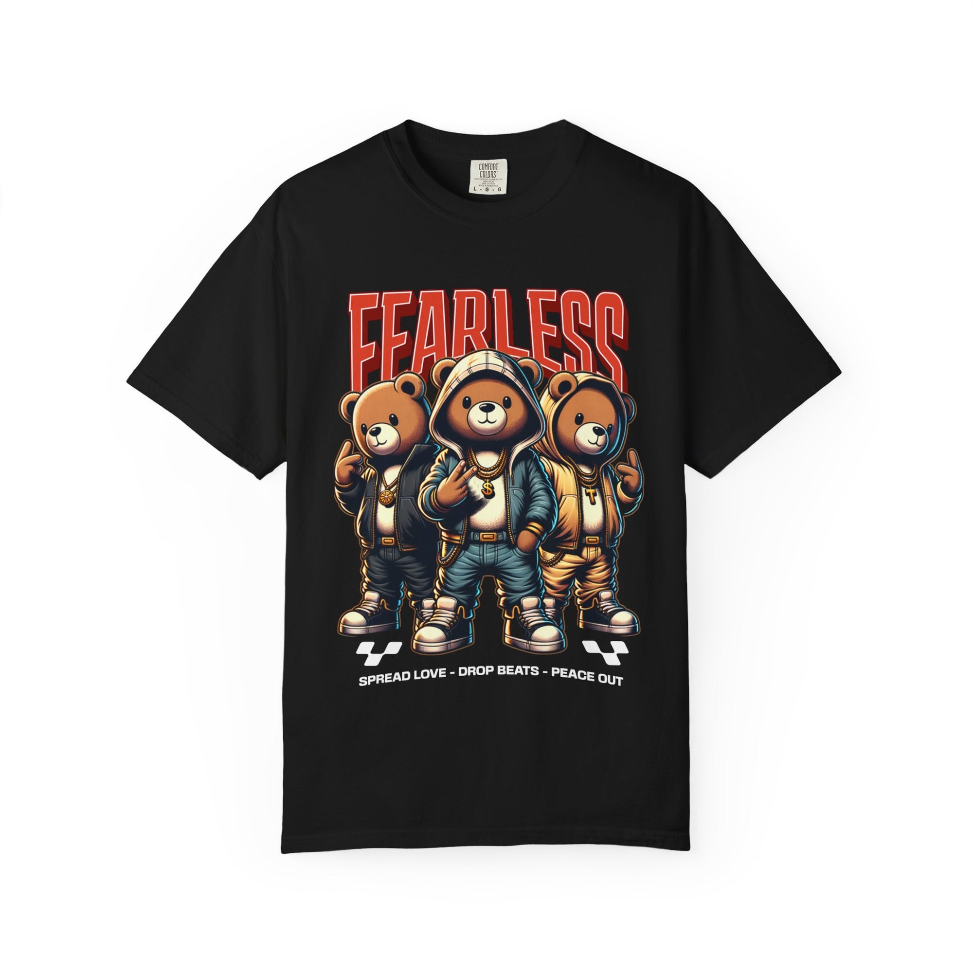Fearless Graphic T-Shirt, Unisex Cool Bear Tee, Streetwear Fashion, Music Festival Wear, Unique Gift for Teens