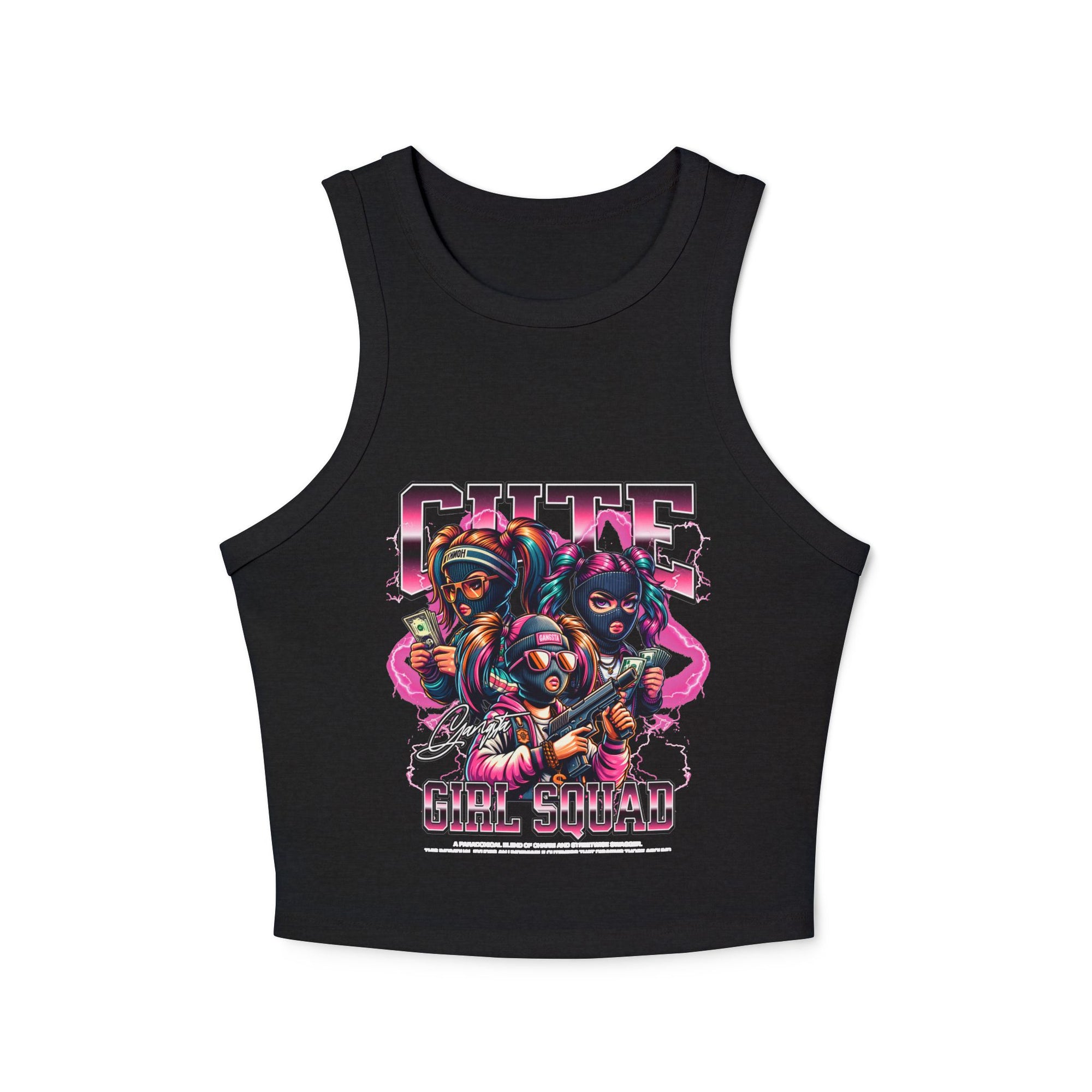 Cute Girl Squad Crop Top – Anime Style Graphic Tank – Women's Streetwear