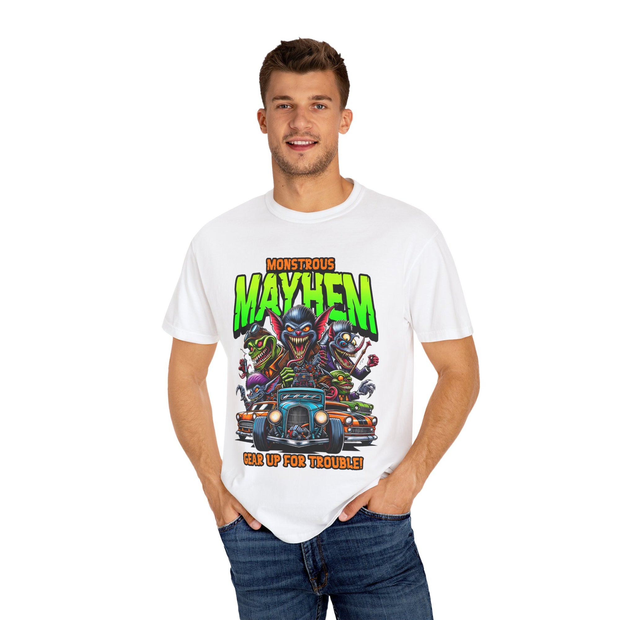 Monstrous Mayhem T-Shirt, Cool Graphic Tee, Fun Gift for Gamers, Halloween Apparel, Unisex Casual Wear