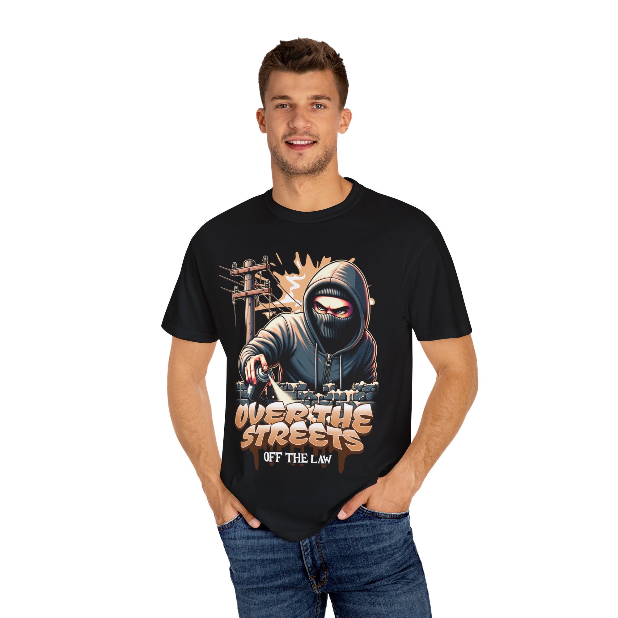 Over The Street Art Inspired Unisex Men's T-Shirt - Cool Graphic Tee for Urban Style, Gifts for Artists, Streetwear, and Casual Wear