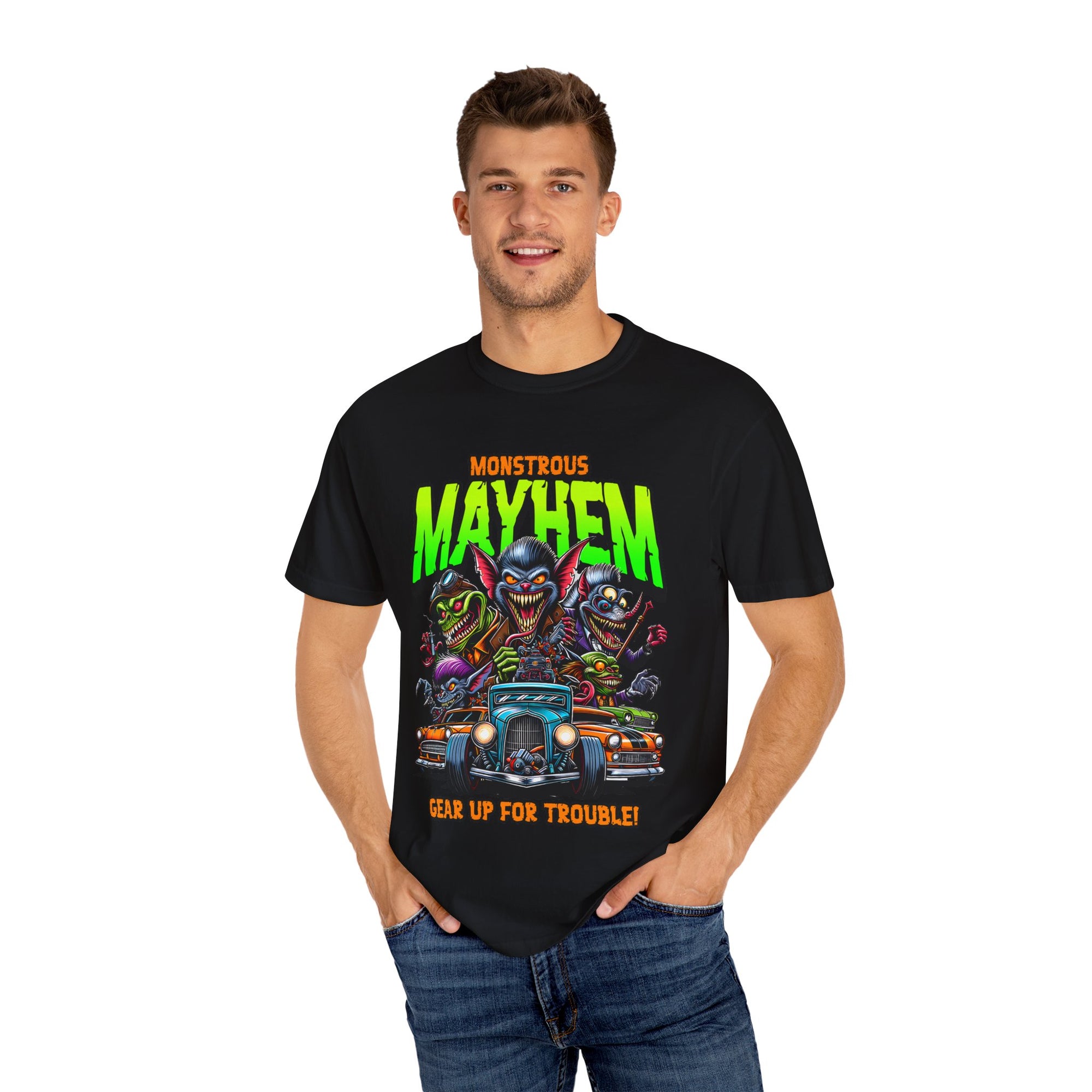 Monstrous Mayhem T-Shirt, Cool Graphic Tee, Fun Gift for Gamers, Halloween Apparel, Unisex Casual Wear