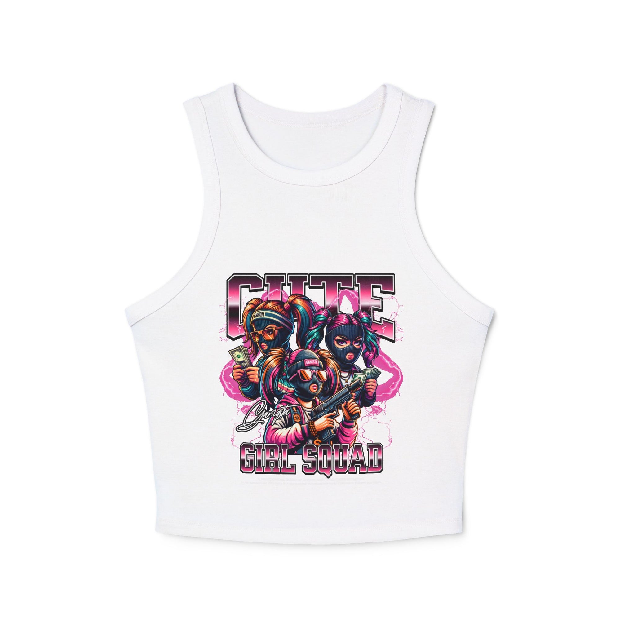 Cute Girl Squad Crop Top – Anime Style Graphic Tank – Women's Streetwear