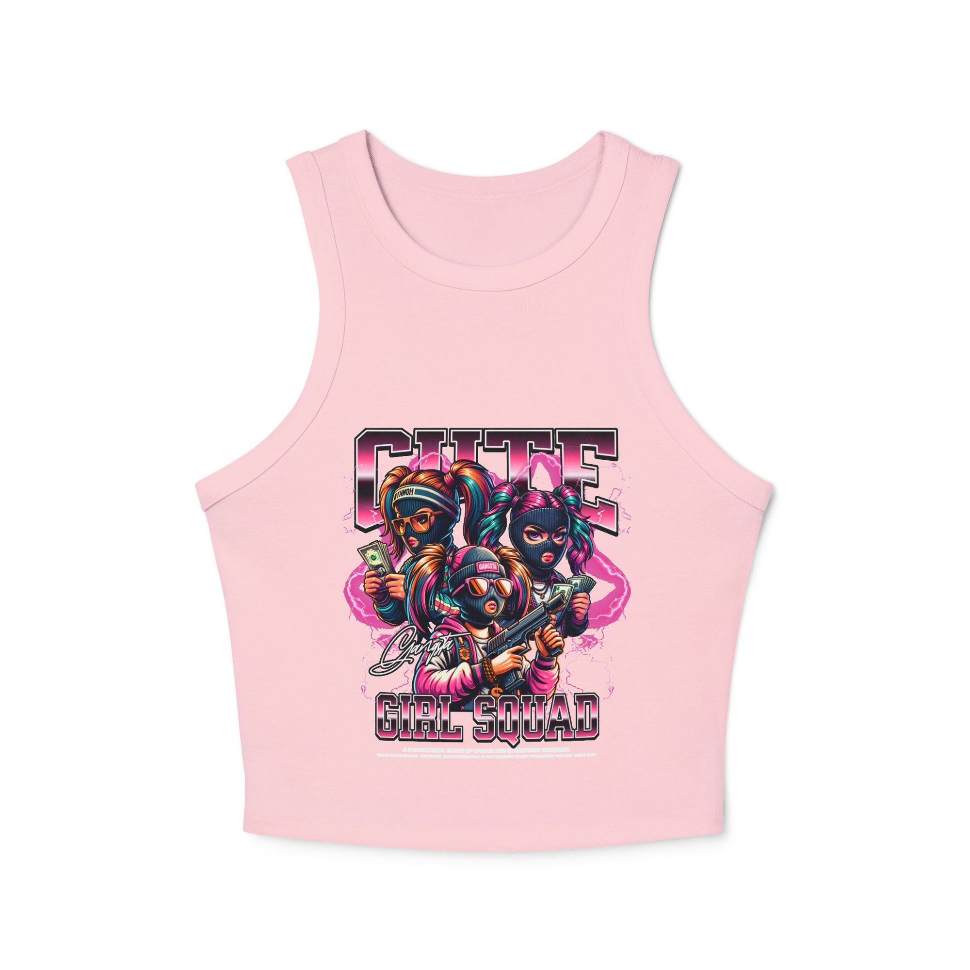Cute Girl Squad Crop Top – Anime Style Graphic Tank – Women's Streetwear