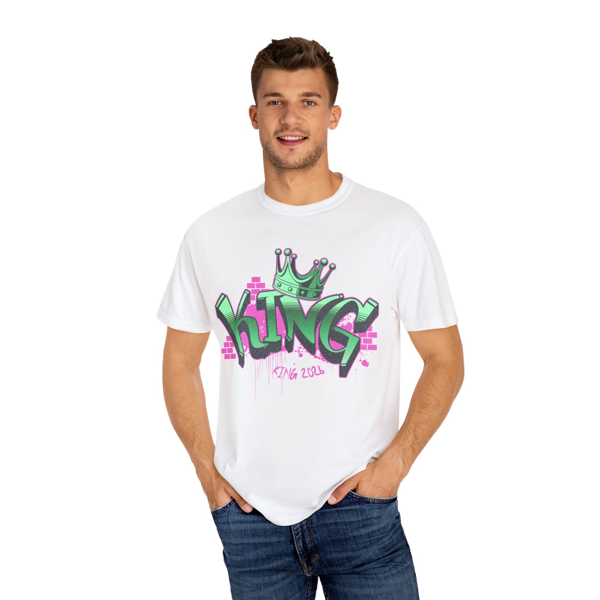 Scorpionn KING Garment-Dyed Graphic T-Shirt, Cool Streetwear, Unisex Tee, Perfect for Kings, Trendy Gift for Him/Her, Casual Style Shirt, Birthday Apparel