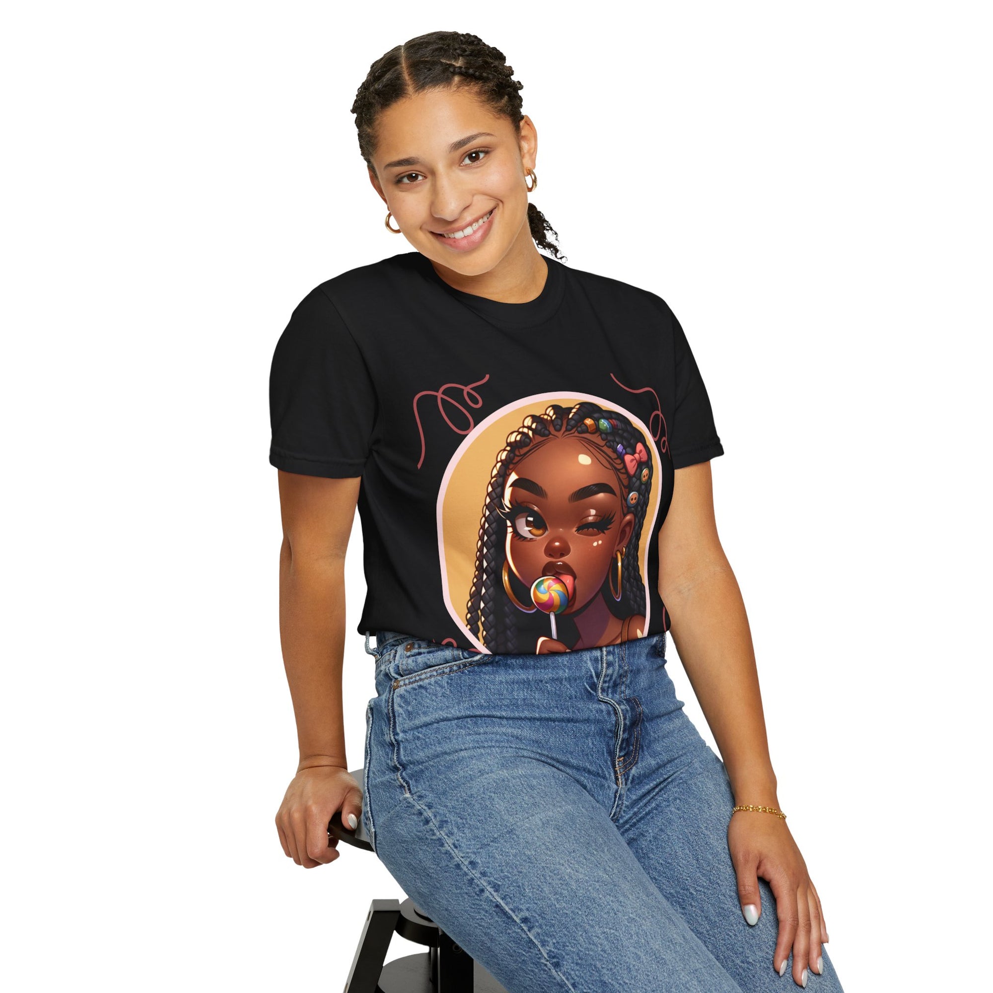 Cute Illustrated Lollipop T-Shirt, Unisex Graphic Tee, Fun Casual Wear, Gift for Her, Summer Outfit Essential